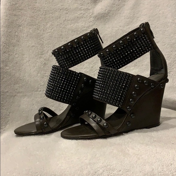 ASH Ankle strap gray wedge sandals - Picture 1 of 4